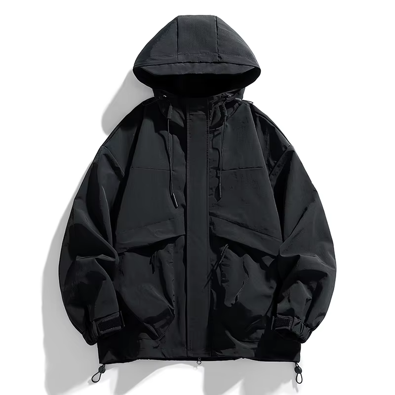 Spring Autumn Couple Waterproof Casual Jacket Stitching Color Hiking Coat  Women's Outdoor Camping Windproof Coats Hooded Jacket