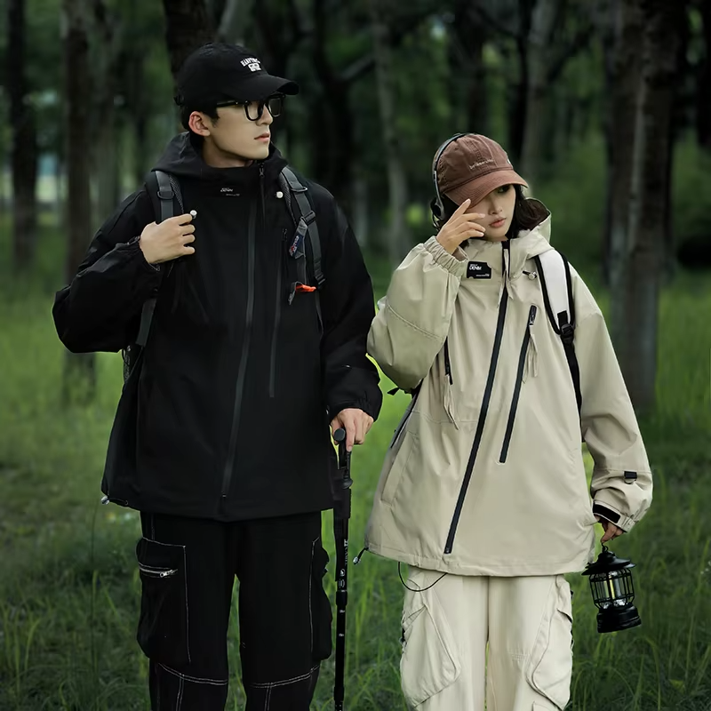 Hiking Jackets Men Waterproof Coats Women's Windproof Windbreaker Outdoor Camping Running  Fishing Loose Jacket Autumn Coat