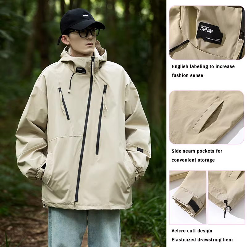 Hiking Jackets Men Waterproof Coats Women's Windproof Windbreaker Outdoor Camping Running  Fishing Loose Jacket Autumn Coat