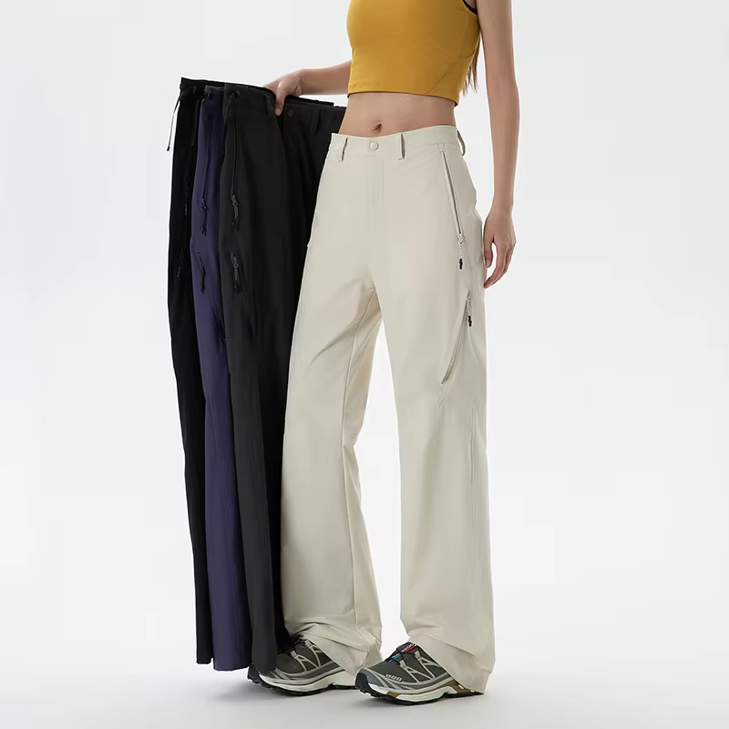 CHRLCK Women's Waterproof Hiking Pants Spring Summer Fashion Cargo Pants Loose Fishing Camping Cycling Trekking Trousers Female