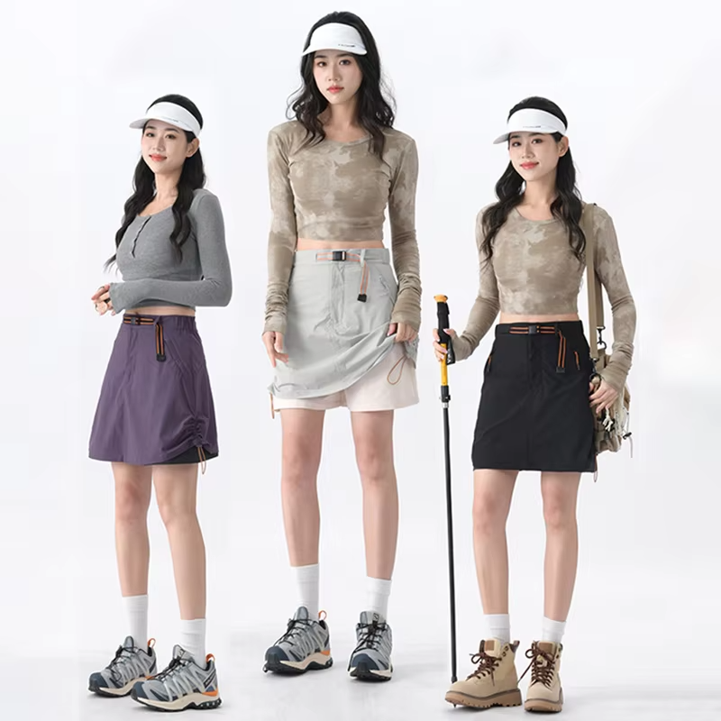 LNGXO  Quick-Dry Sports Shorts Women Summer Outdoor Hiking Camping Climbing Stretch Shorts Skirt Lightweight Cargo Culottes