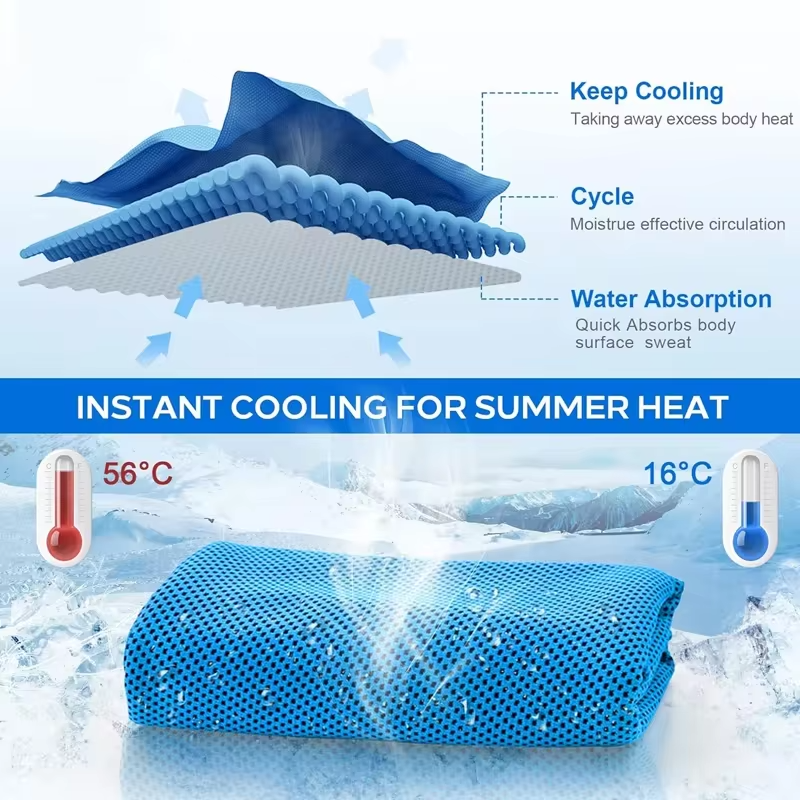 2026 1PC outdoor microfiber quick-drying exercise cooling ice towel cold sports towel fitness cool towel camping