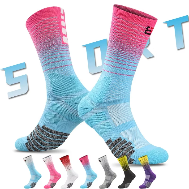 Sport Cycling Basketball Socks Compression Running Man Black Trend Breathable Long Hiking Damping Athletic Professional Big Kids