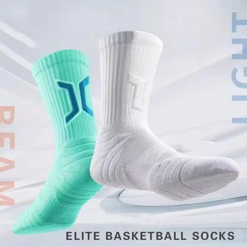Men's professional basketball training elite Breathable quick drying towel bottom wicking sweat sports pressure sock