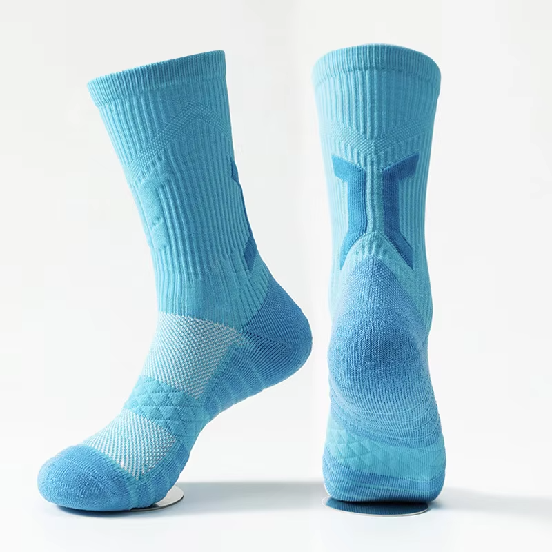Men's professional basketball training elite Breathable quick drying towel bottom wicking sweat sports pressure sock