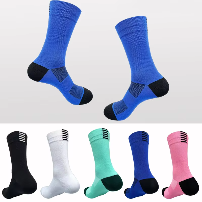 5 Pairs Professional Cycling Socks Men's Outdoor Sports Quick-Drying Bicycle Socks Sweat Absorbing Breathable Running Socks