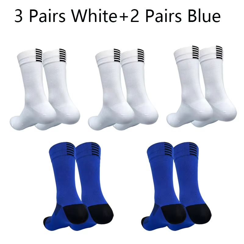 5 Pairs Professional Cycling Socks Men's Outdoor Sports Quick-Drying Bicycle Socks Sweat Absorbing Breathable Running Socks