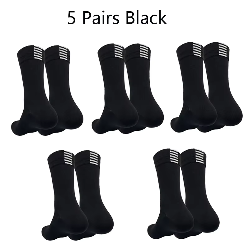 5 Pairs Professional Cycling Socks Men's Outdoor Sports Quick-Drying Bicycle Socks Sweat Absorbing Breathable Running Socks