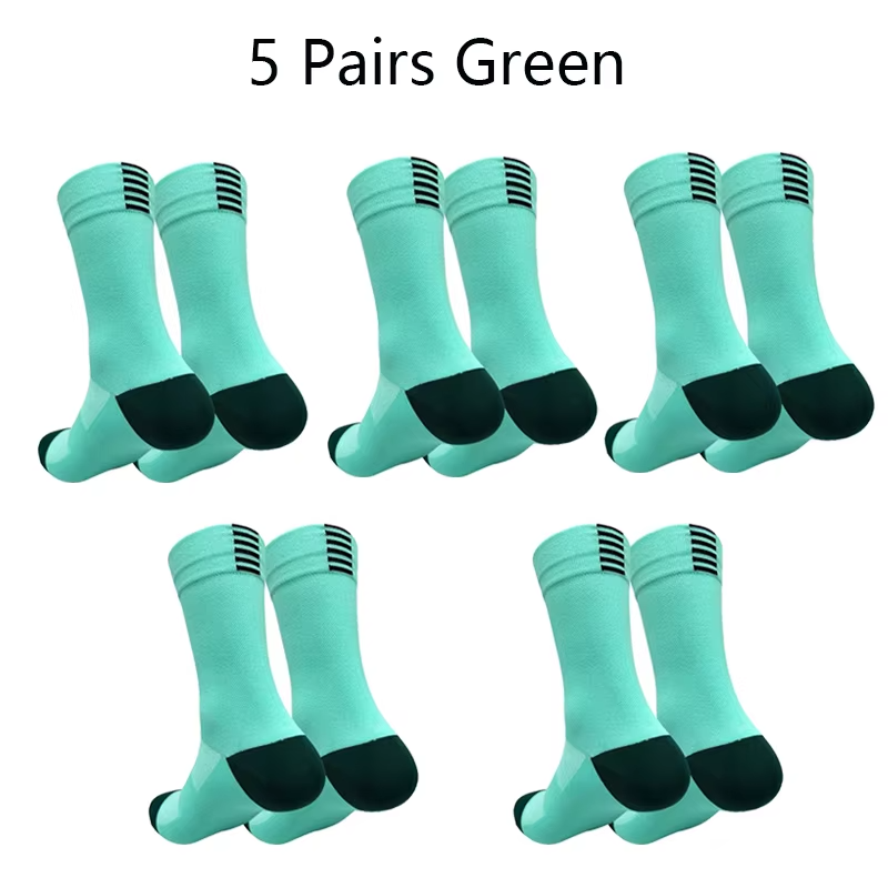 5 Pairs Professional Cycling Socks Men's Outdoor Sports Quick-Drying Bicycle Socks Sweat Absorbing Breathable Running Socks