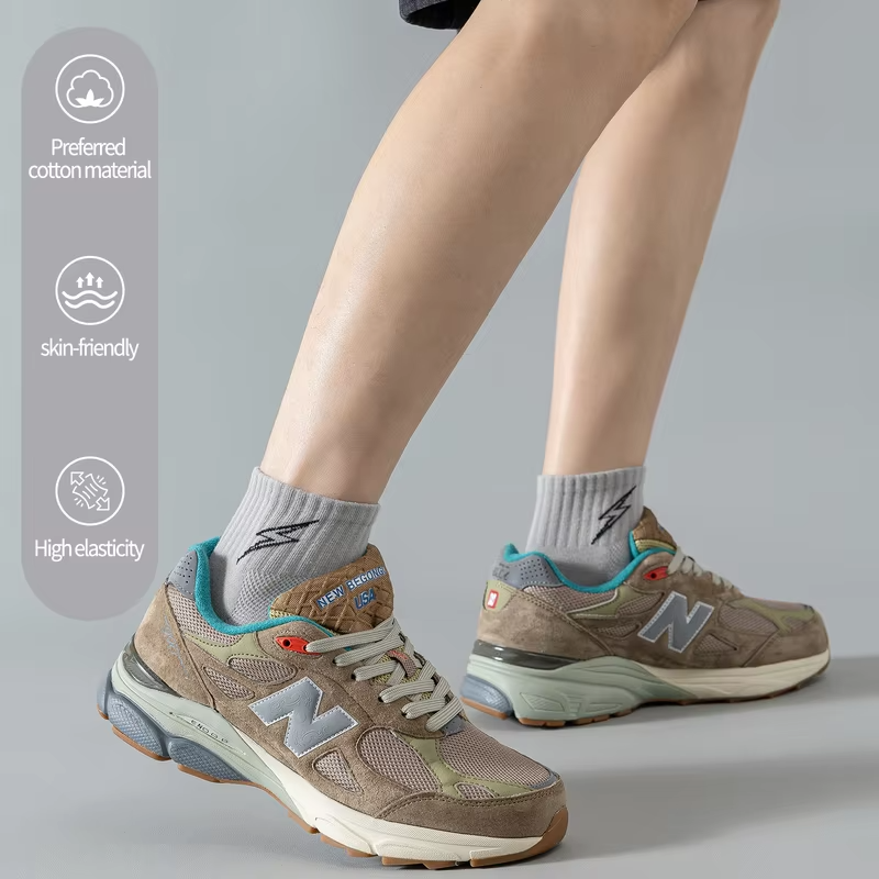 Cotton Cushion Socks Men Quarter Ankle Athletic Running Hiking Breathable Performance Ventilation Sports 5 Pairs