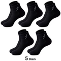 Cotton Cushion Socks Men Quarter Ankle Athletic Running Hiking Breathable Performance Ventilation Sports 5 Pairs
