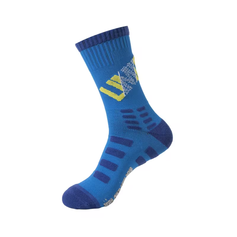 WRELS 1/2/3 Pairs Basketball Sports Socks Men Anti Slip Towel Bottom Socks Shock-Absorbing Breathable Running Compression Socks