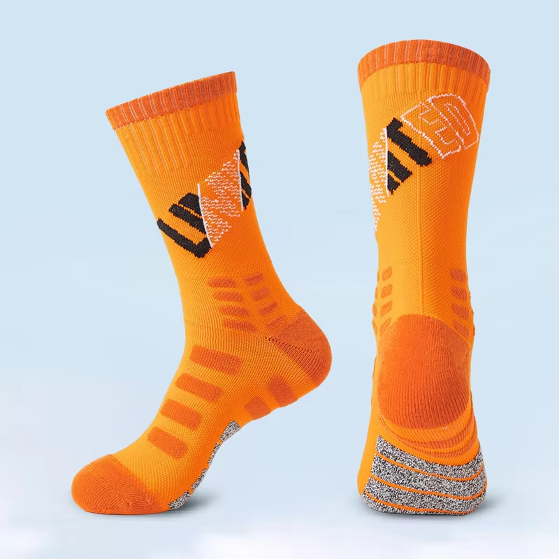 WRELS 1/2/3 Pairs Basketball Sports Socks Men Anti Slip Towel Bottom Socks Shock-Absorbing Breathable Running Compression Socks